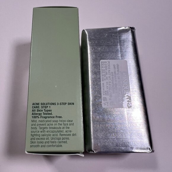 LOT of 3 Clinique Acne Solutions Cleansing Bar Soap For Face and Body Full Size - Picture 5 of 7